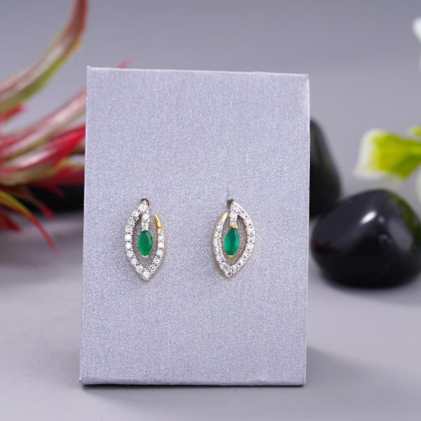The Green Diamond Gold Earrings
