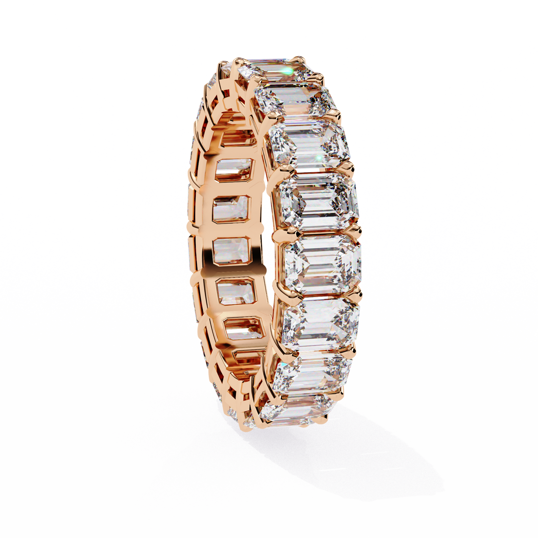 Luna 6 ct Emerald cut Lab Grown classic Band