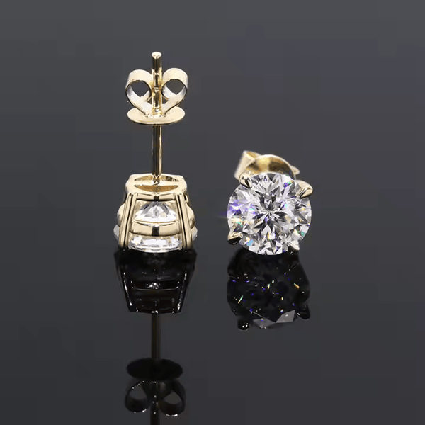 14K 2 Ct Lab Grown Diamond Earrings, VVS Diamond Studs