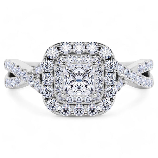 Sadie 1.2 ct princess cut vintage Halo ring