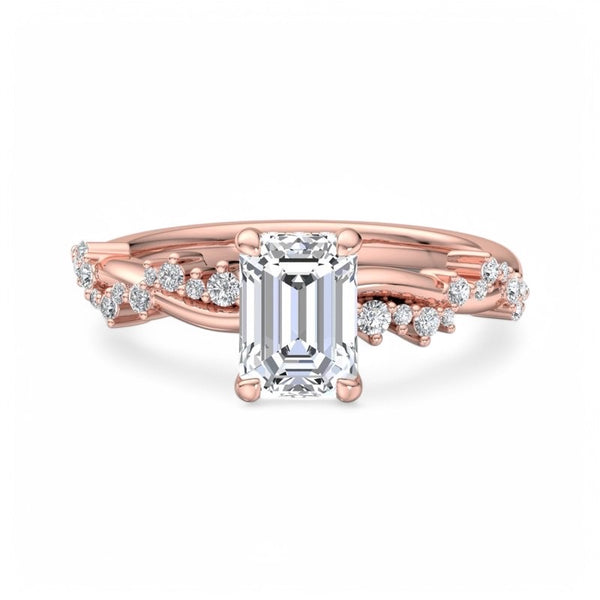 Zaki 1.5 ct Emerald cut Engagement Lab grown Diamond Ring