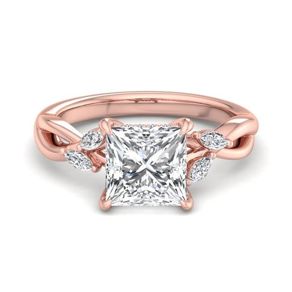 Ameliya 2.00 ct Princes cut Engagement Lab grown Diamond Ring
