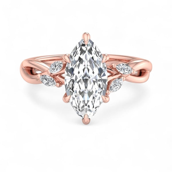 London 2.00 ct Marquise cut Engagement Lab grown Diamond Ring