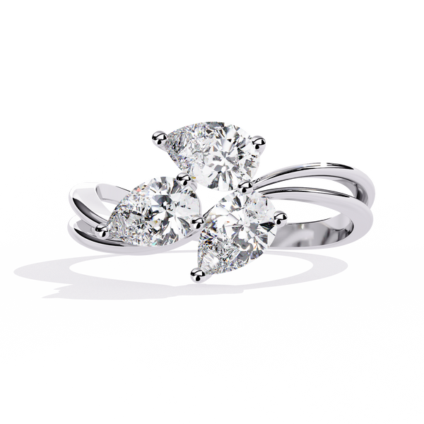Leeza 1 ct pear cut three stone Lab Grown Diamond Engagement Ring