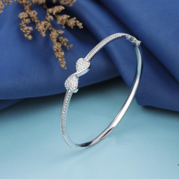 The Two Heart Silver Dimond Bracelet