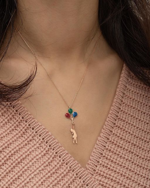 The Three Balloons Rose Gold Necklace