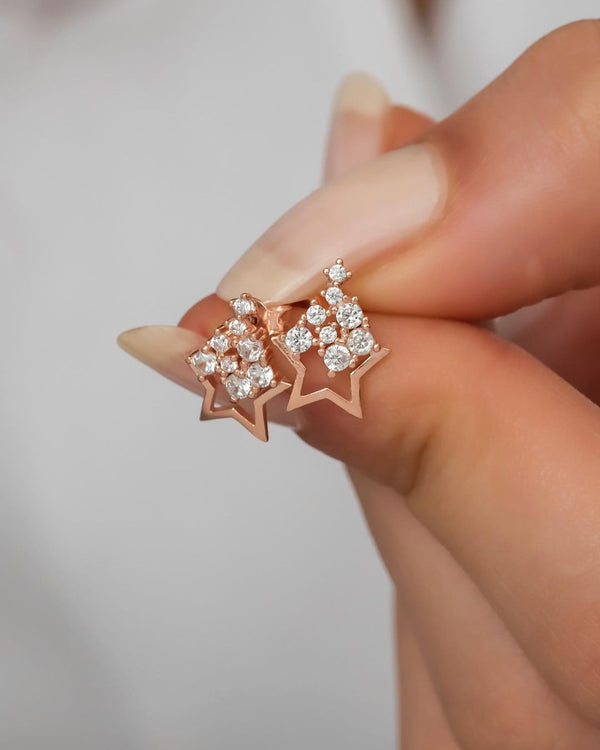 The Star Diamond Rose Gold Earrings