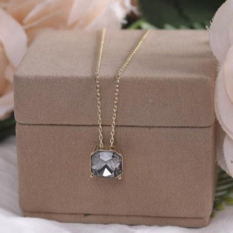 Square diamond necklace