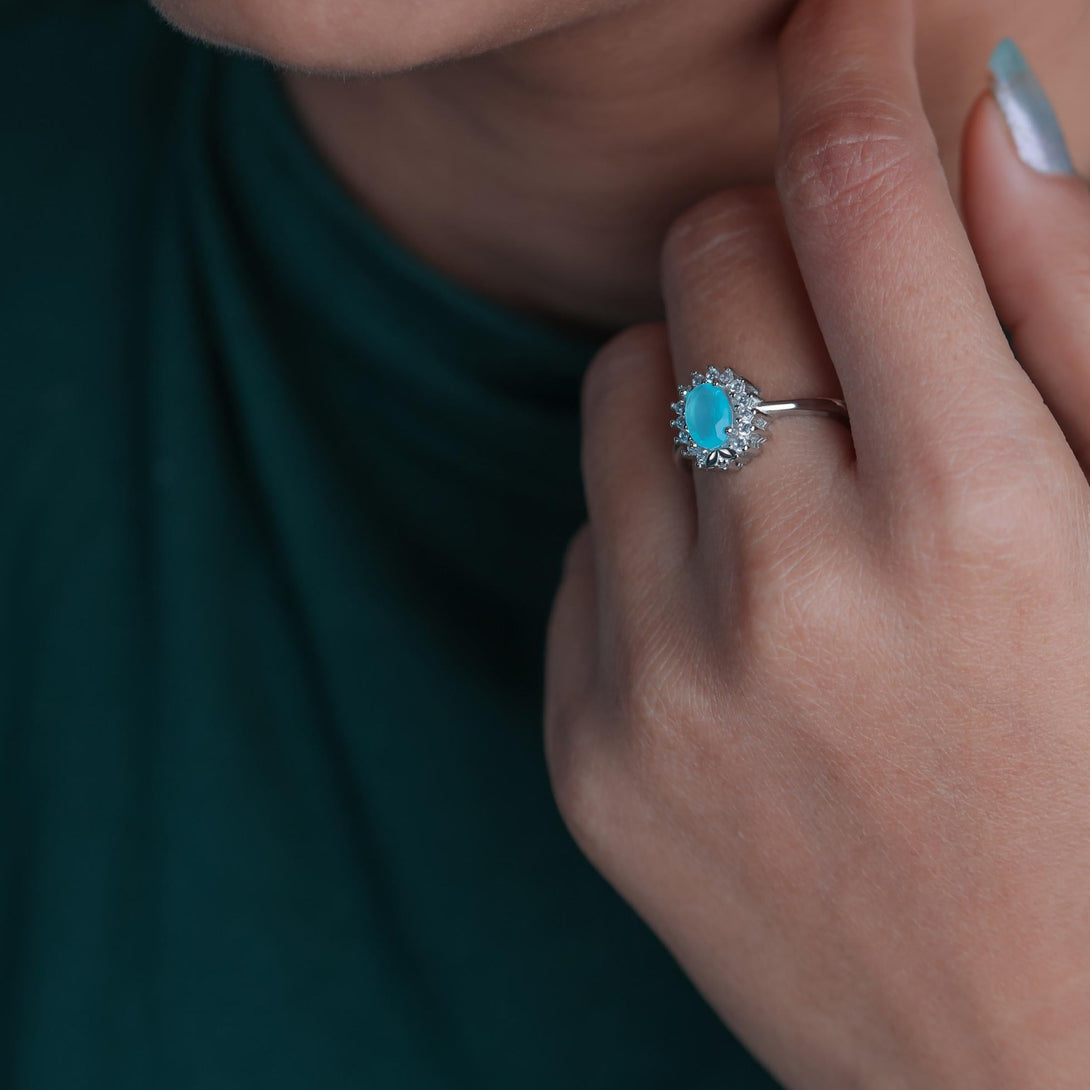 aqua blue diamond ring