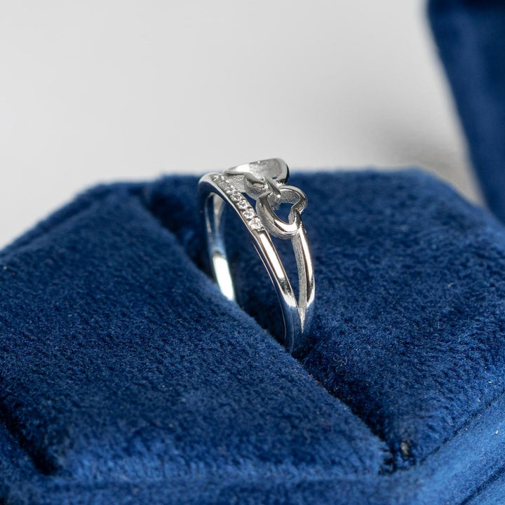 twined heart ring