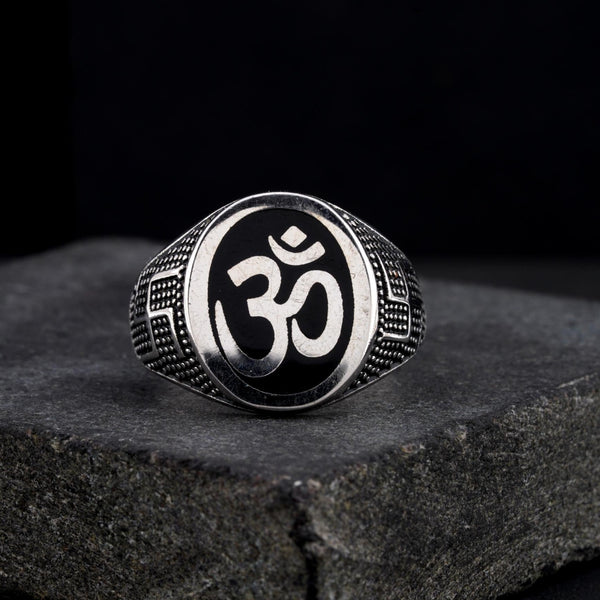 The OM Swastika Silver Ring