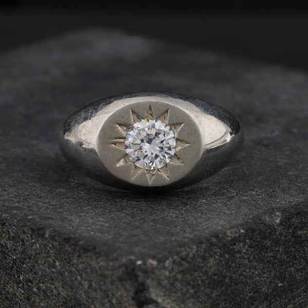 The Sun Diamond Silver Ring