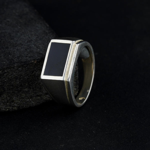 The Square Stylish Diamond Silver Ring