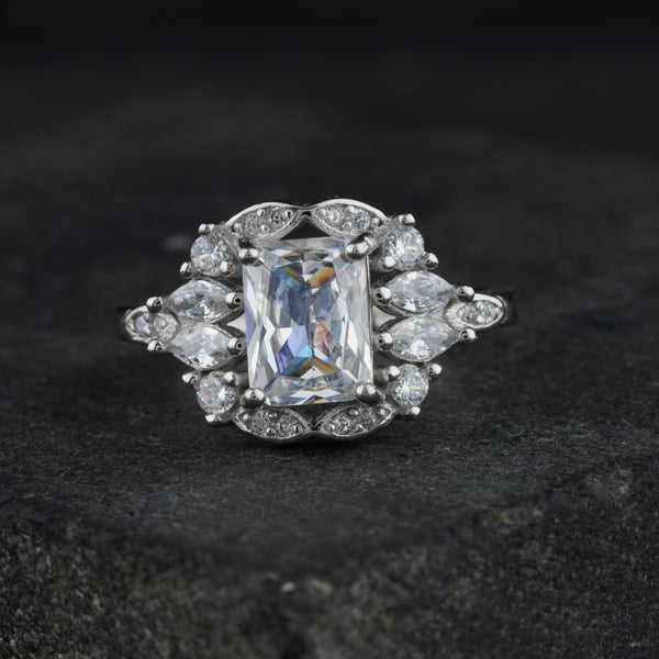 The Cluster Diamond Silver Ring