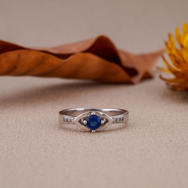 The Eye Blue Diamond Silver Ring