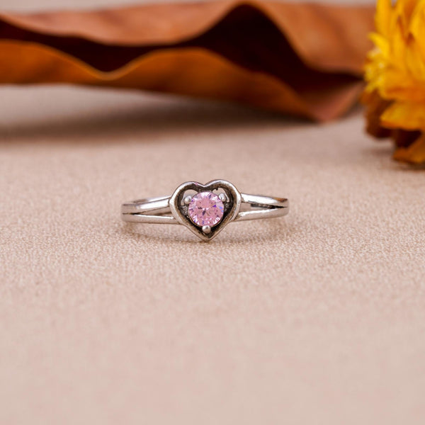 The Heart Pink Diamond Silver Ring