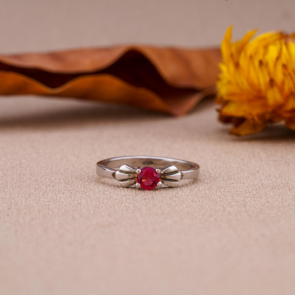 The Cherry Bow Diamond Silver Ring