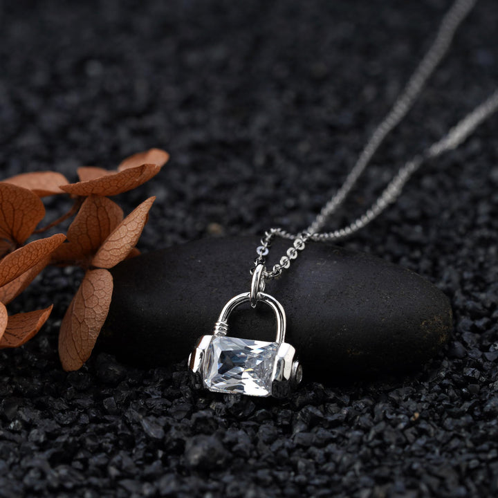 rectangle lock necklace